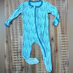 Kickee Pants Blue Baby Bamboo footie pajamas 3-6m